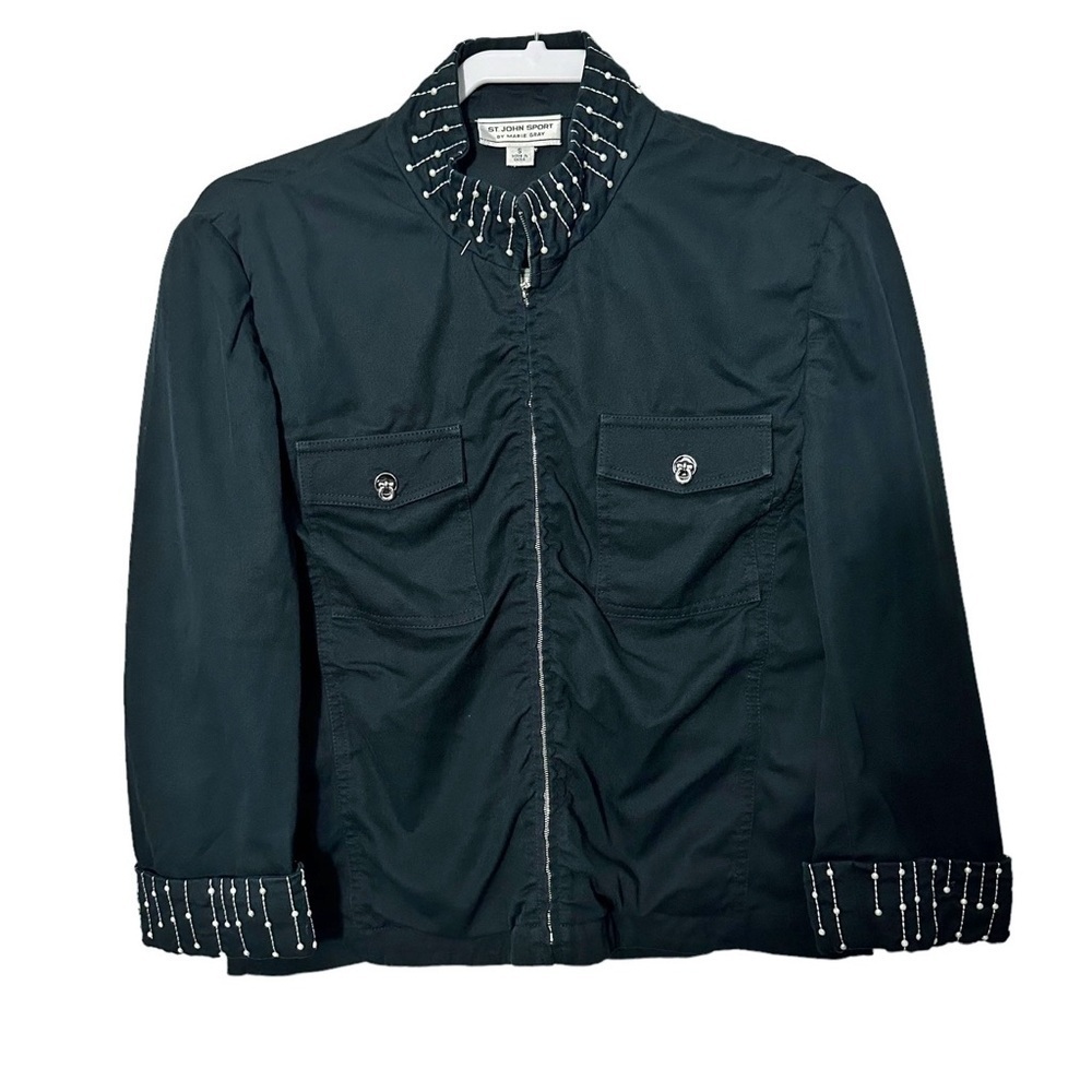 St. John Sport By Marie Gray Embellished Ruched Jacket